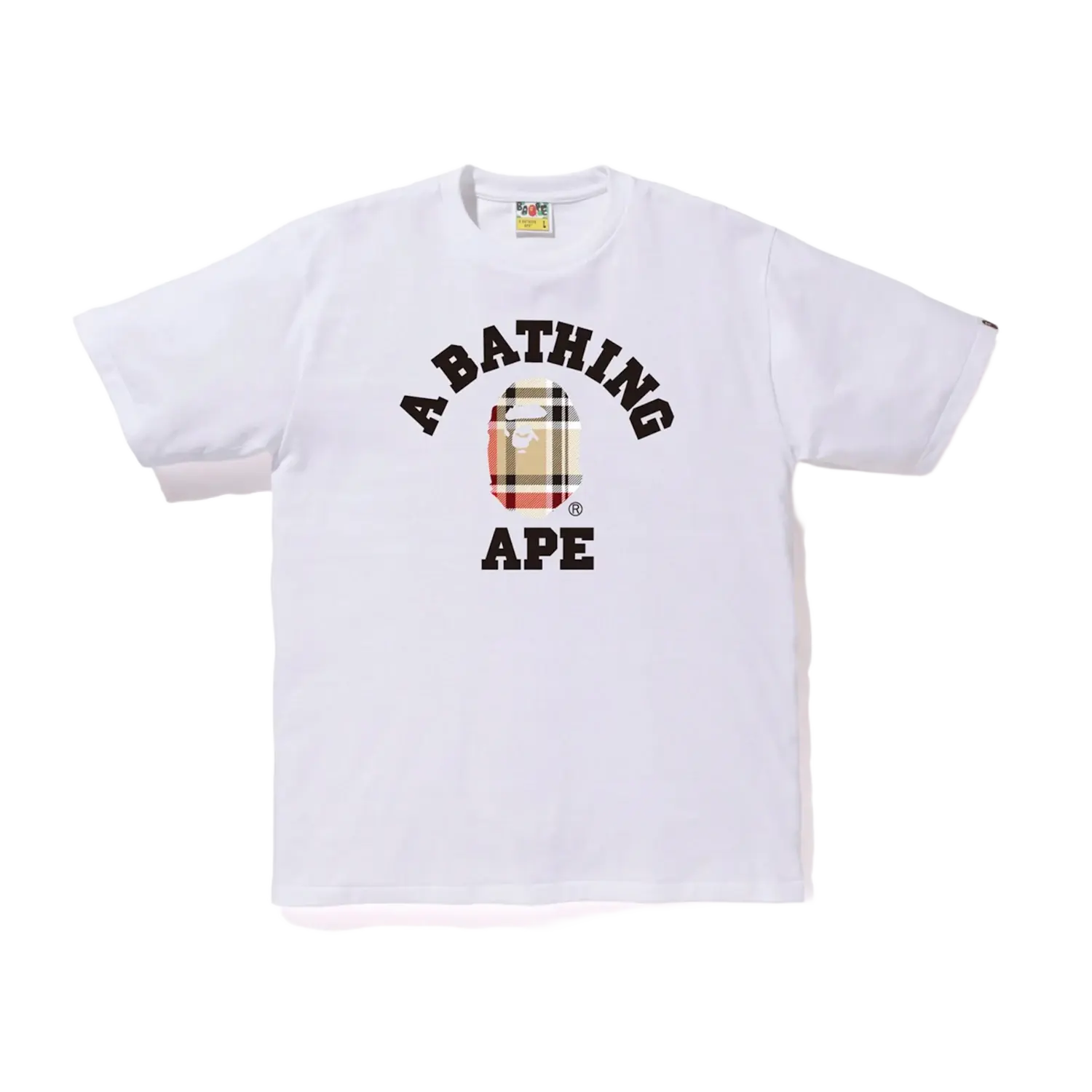 BAPE Check College Tee White/Beige