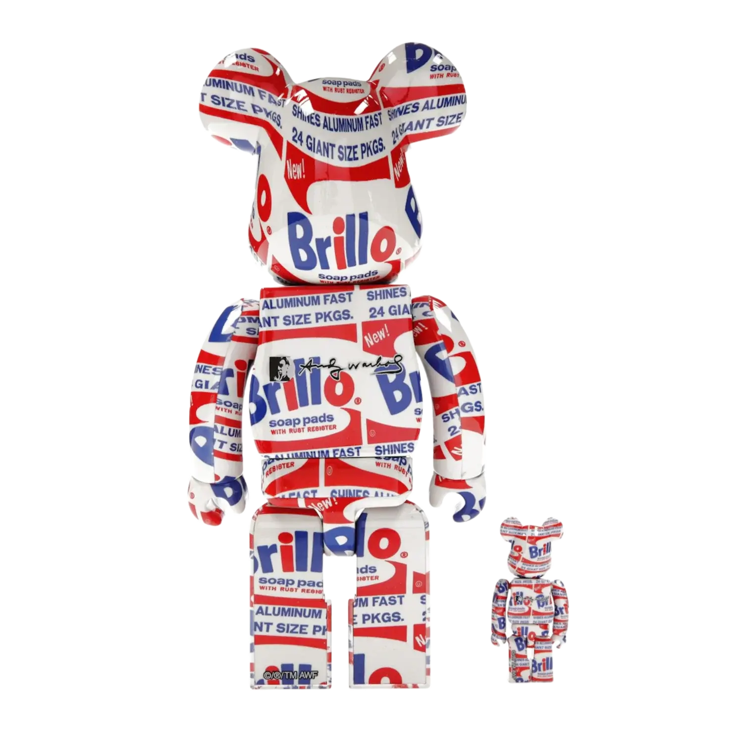 Bearbrick ANDY WARHOL "Brillo" 100% & 400% Set - Image 3