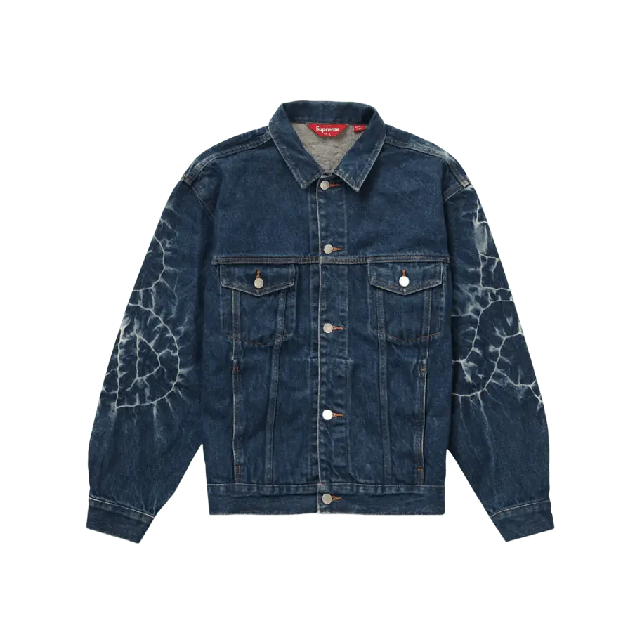 Supreme Shibori Denim Trucker Jacket Rigid Indigo - Image 2
